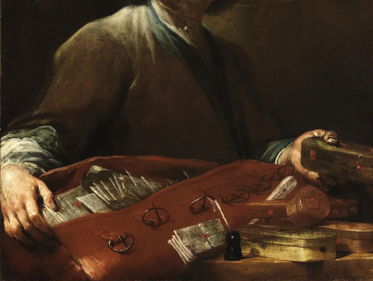 Der Briefträger, Giuseppe Maria Crespi, 1725-30. Staatliche Kunsthalle, Karlsruhe. Public Domain.