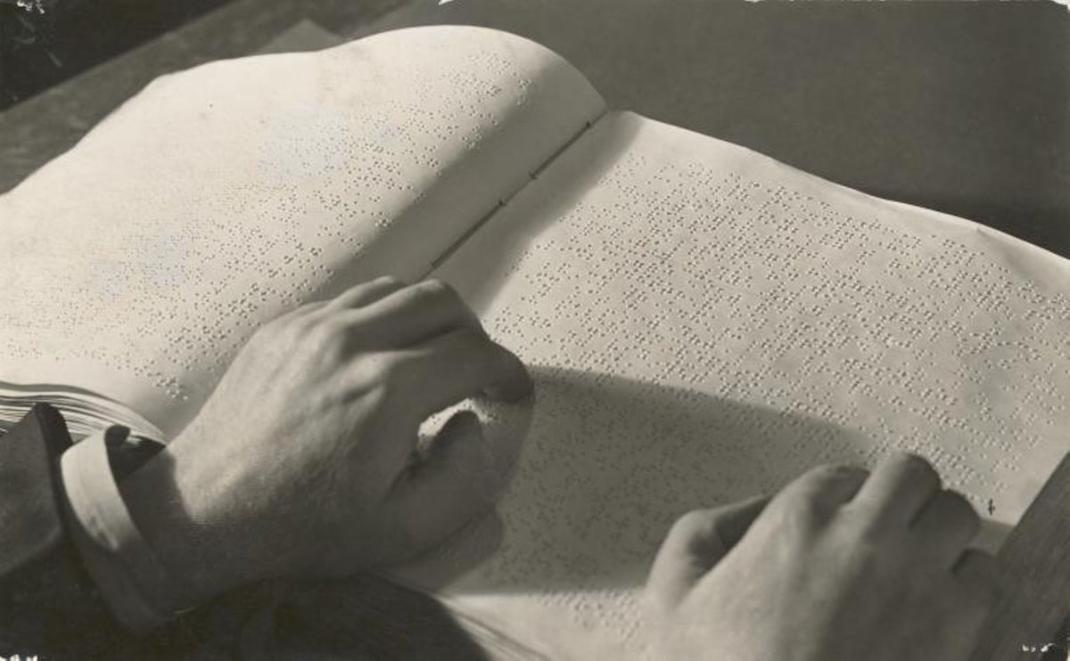 Braille reading at the Library for the Blind, 1875. New York Public Library. Public Domain. Braille reading at the Library for the Blind, 1875. New York Public Library. Public Domain.