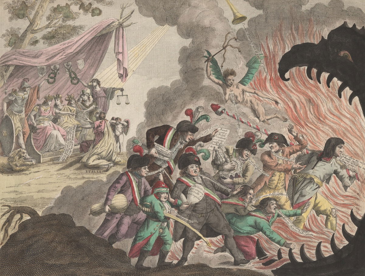 A satire on the looting of Italy by the French army under Napoleon, c.1799. Prints, Drawings and Watercolors from the Anne S.K. Brown Military Collection. Brown Digital Repository. Brown University Library. Public Domain.