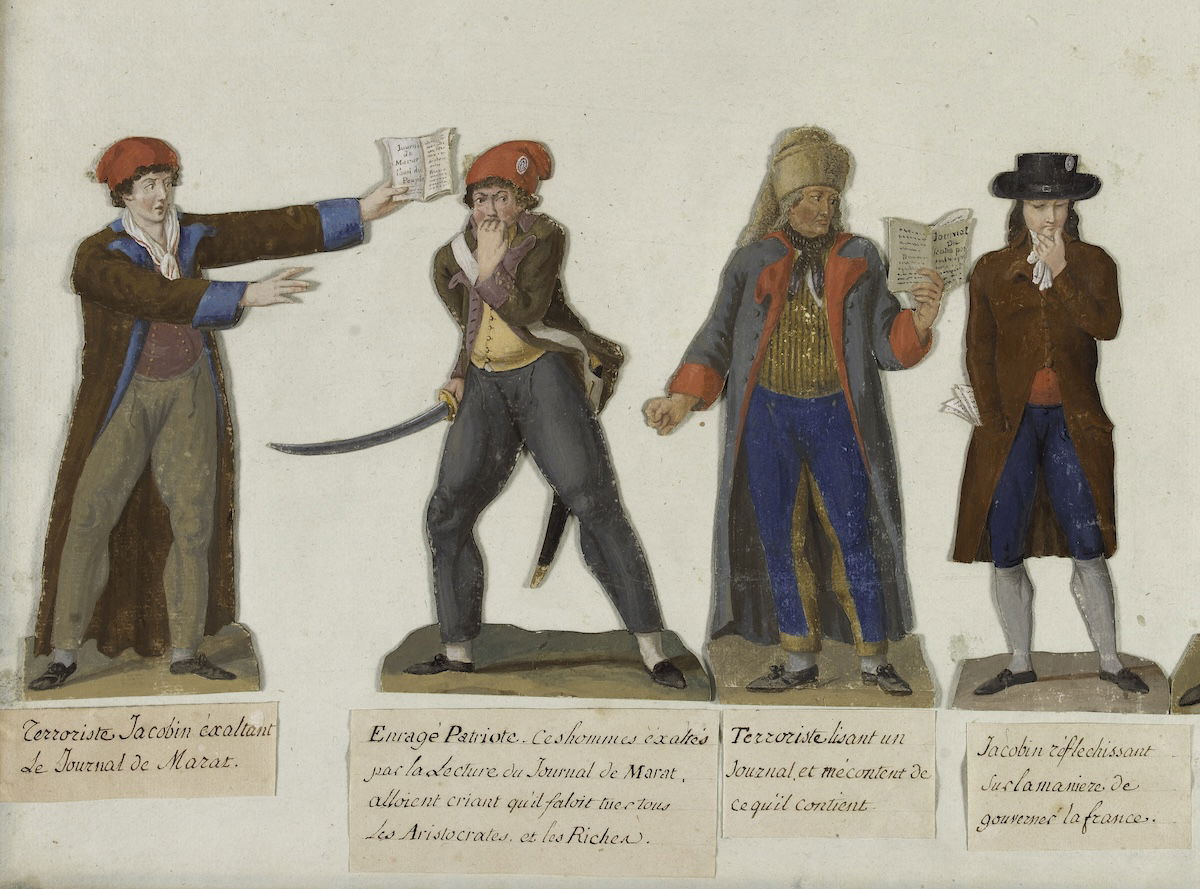 Revolutionaries brandishing Murat’s journal, Jean-Baptiste Lesueur, c.1793-4. Musée Carnavalet, Histoire de Paris. Public Domain. Revolutionaries brandishing Murat’s journal, Jean-Baptiste Lesueur, c.1793-4. Musée Carnavalet, Histoire de Paris. Public Domain.