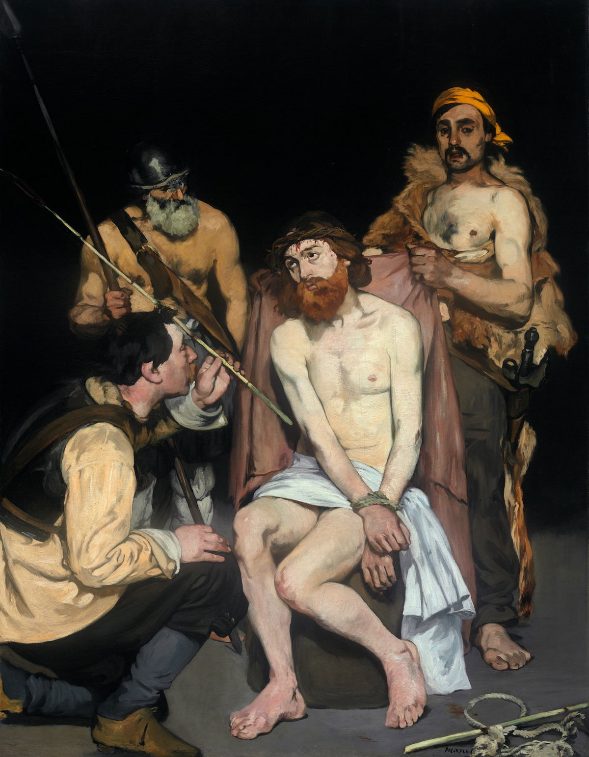 Jesus Mocked by the Soldiers, Édouard Manet, 1865. Art Institute of Chicago. Public Domain. Jesus Mocked by the Soldiers, Édouard Manet, 1865. Art Institute of Chicago. Public Domain.