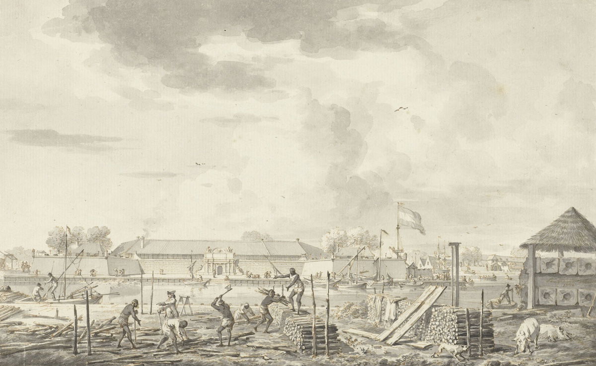 The Dutch East India Company castle at Batavia, Dirk Langendijk, 1780. Rijksmuseum. Public Domain. The Dutch East India Company castle at Batavia, Dirk Langendijk, 1780. Rijksmuseum. Public Domain.
