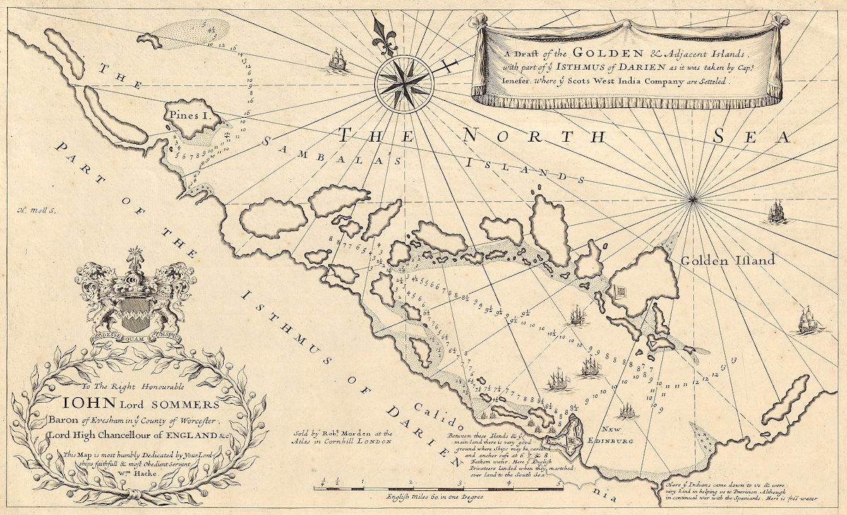 Map of the Isthmus of Darien ‘where ye Scots West India Company were setteled’, 1699. ©John Carter Brown Library.