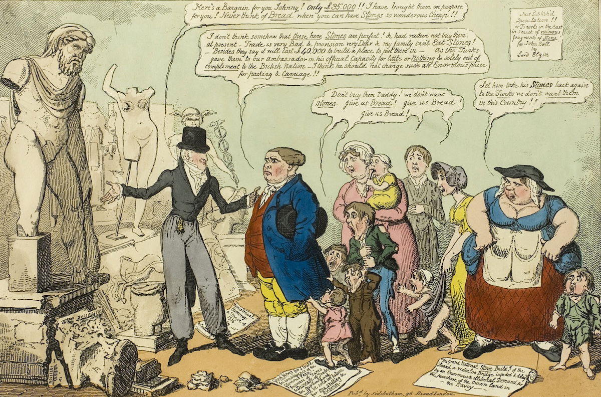 ‘The Elgin Marbles!’, by George Cruikshank, c.June 1816. Art Institute of Chicago. Public Domain.