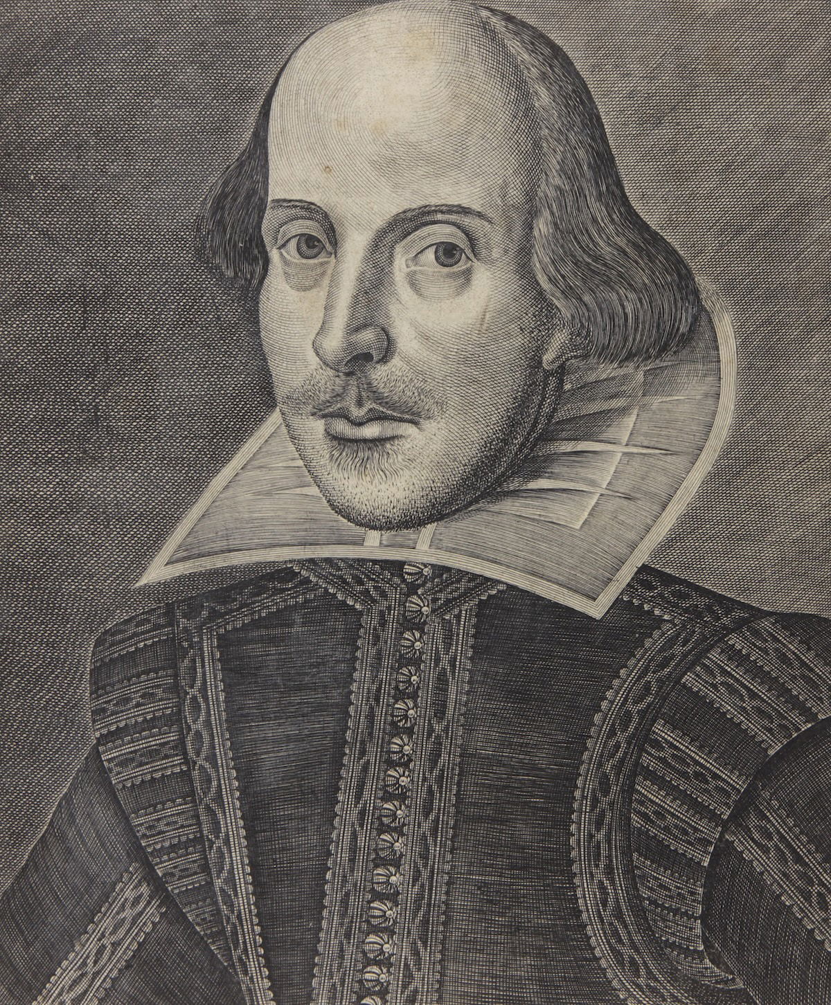Portrait of William Shakespeare from the title page of the First Folio, 1623. Beinecke Library, Yale University. Public Domain. Portrait of William Shakespeare from the title page of the First Folio, 1623. Beinecke Library, Yale University. Public Domain.