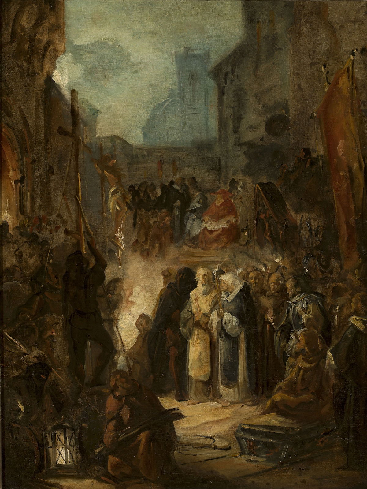 A scene from the Inquisition, Mikołaj Aleksiejewicz Łomtiew, c.19th century. Muzeum Narodowe w Warszawa. Public Domain.. A scene from the Inquisition, Mikołaj Aleksiejewicz Łomtiew, c.19th century. Muzeum Narodowe w Warszawa. Public Domain..