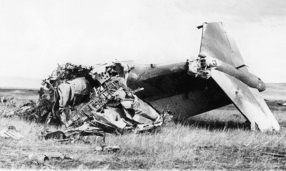 Wreckage of the plane which crashed in Mongolia in 1971, killing Lin Biao. Newscom/Alamy Stock Photo. Wreckage of the plane which crashed in Mongolia in 1971, killing Lin Biao. Newscom/Alamy Stock Photo.
