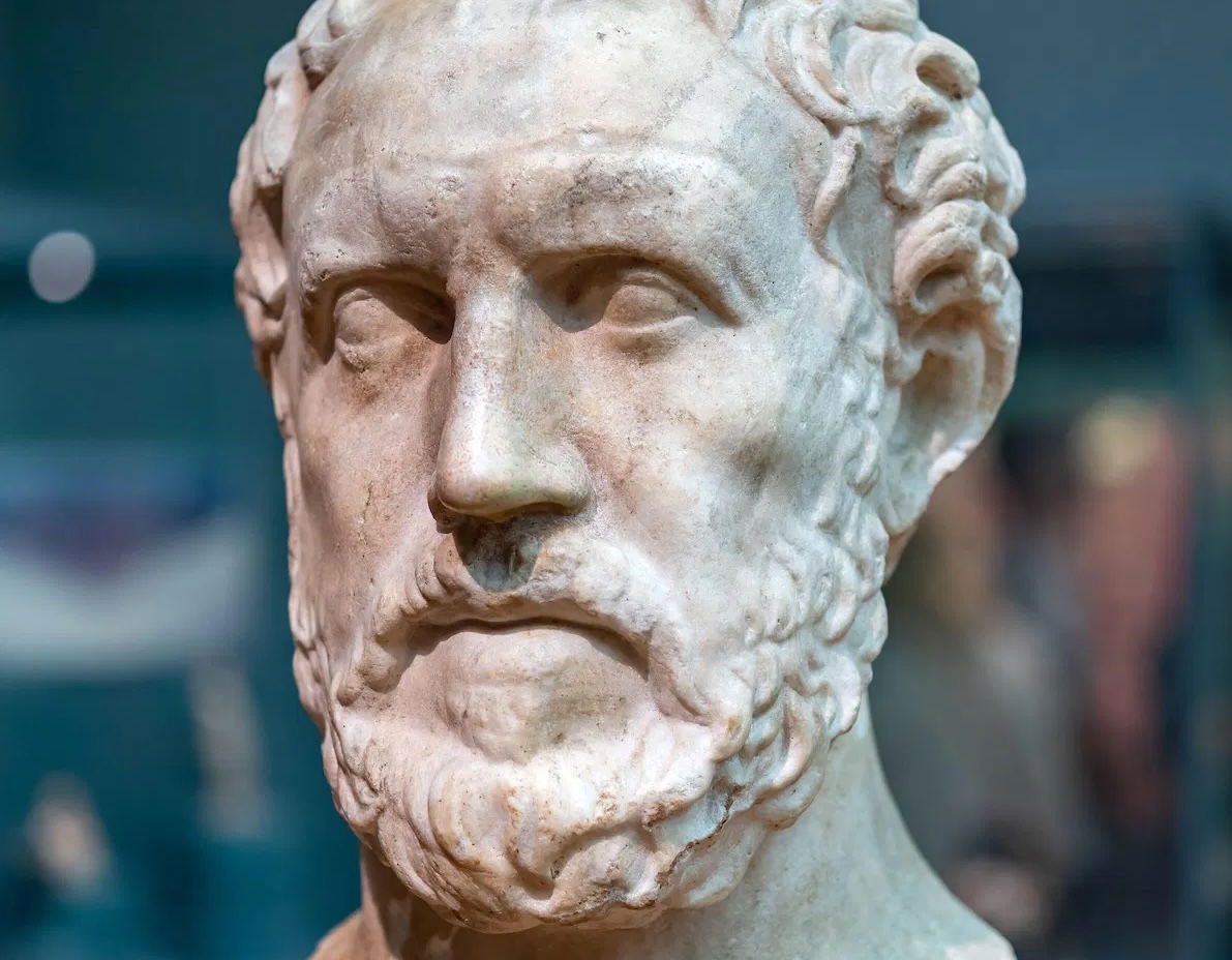 Marble bust of Thucydides. Totontonian new/Alamy Stock Photo.