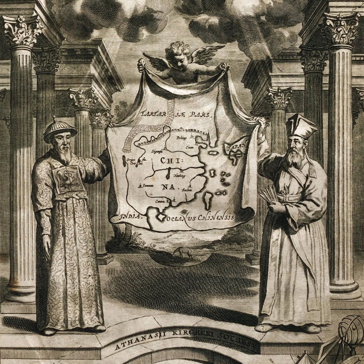 Titlepage to Athanasius Kircher’s China illustrata, 1667. Public Domain.