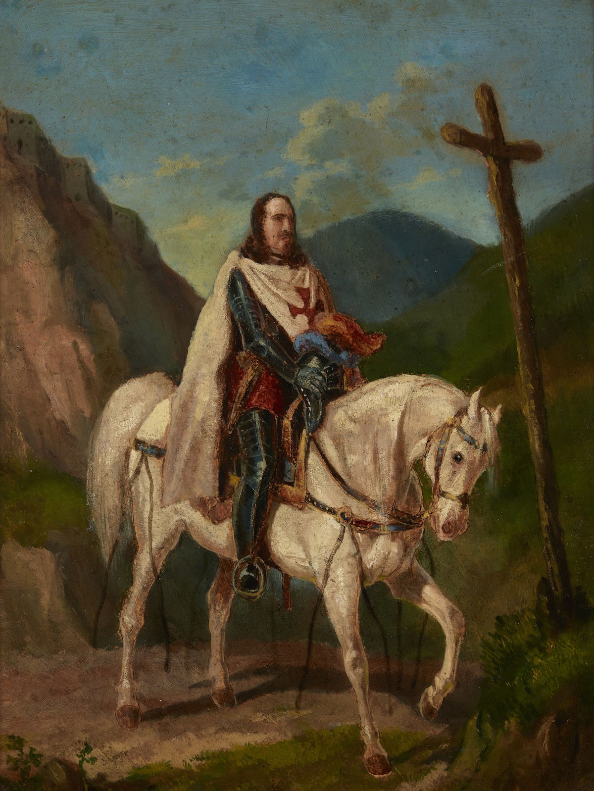 A Teutonic Knight on horseback, Artur Grottger, c.1856. Museum Narodowe w Warszawie. Public Domain. A Teutonic Knight on horseback, Artur Grottger, c.1856. Museum Narodowe w Warszawie. Public Domain.