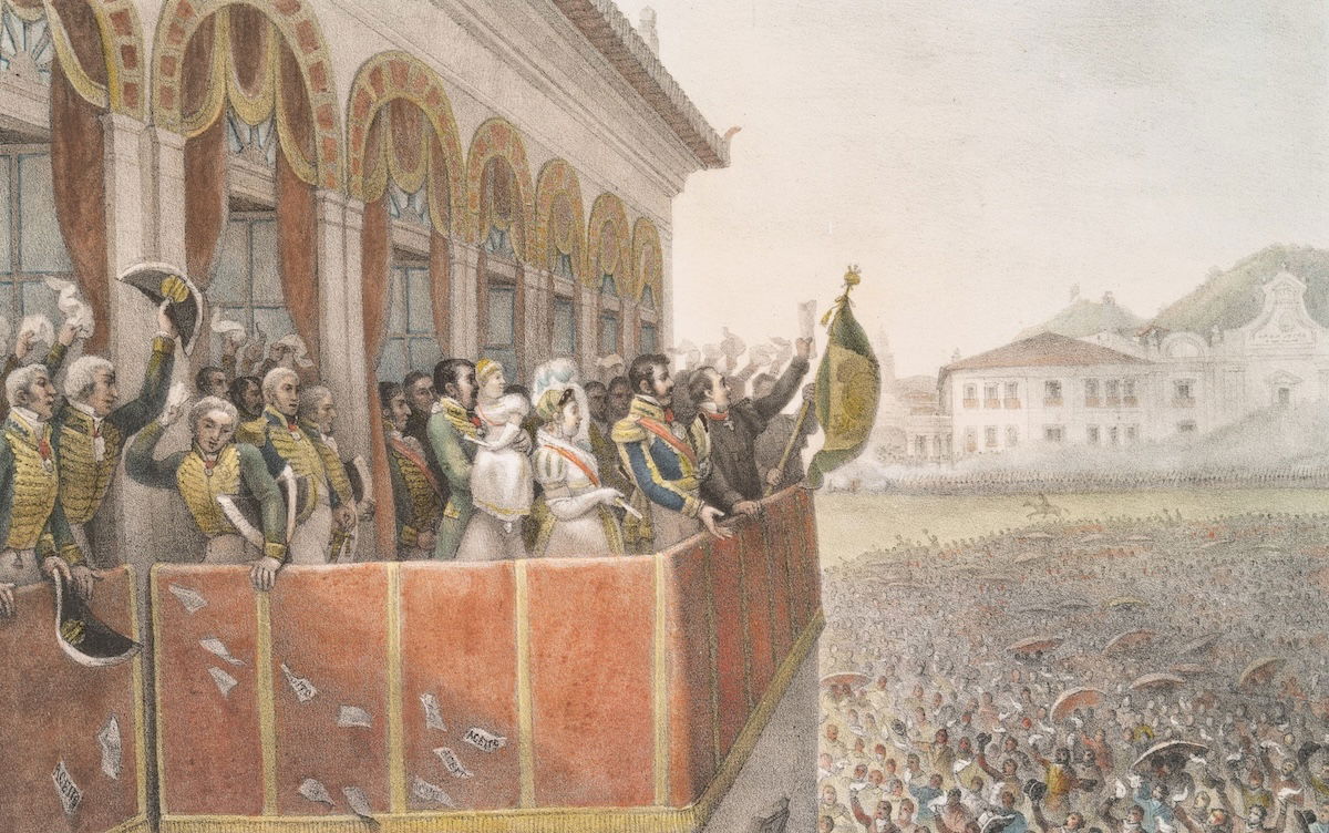 Acclamation of Dom Pedro I, emperor of Brazil, at the camp of Santa Anna, in Rio de Janeiro, Jean Baptiste Debret, c.1834-49. New York Public Library. Public Domain. Acclamation of Dom Pedro I, emperor of Brazil, at the camp of Santa Anna, in Rio de Janeiro, Jean Baptiste Debret, c.1834-49. New York Public Library. Public Domain.