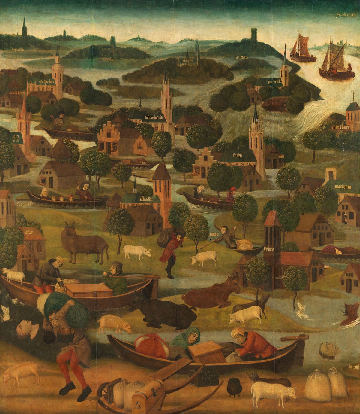 A panel depicting Saint Elizabeth’s Day Flood of 19 November 1421, c.1490-95. Rijksmuseum. Public Domain. A panel depicting Saint Elizabeth’s Day Flood of 19 November 1421, c.1490-95. Rijksmuseum. Public Domain.