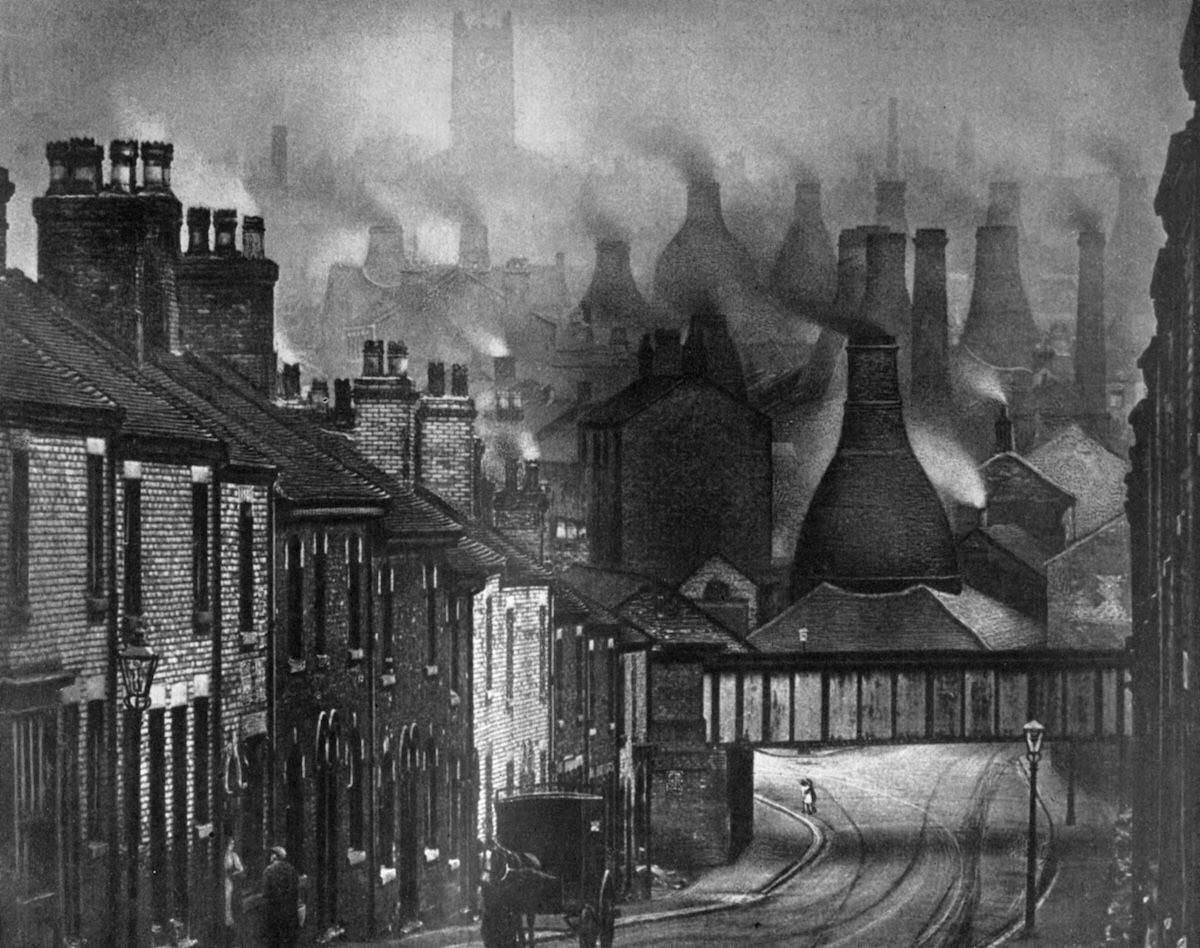 Photograph of the Potteries, Staffordshire, 1926. Heritage Images/TopFoto. Photograph of the Potteries, Staffordshire, 1926. Heritage Images/TopFoto.