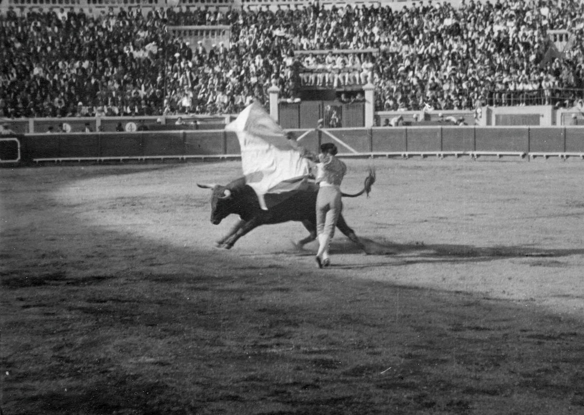 A bullfight in Pamplona attended by Ernest Hemingway, c. June-July 1925. Ernest Hemingway Photograph Collection. John F. Kennedy Presidential Library and Museum, Boston. A bullfight in Pamplona attended by Ernest Hemingway, c. June-July 1925. Ernest Hemingway Photograph Collection. John F. Kennedy Presidential Library and Museum, Boston.