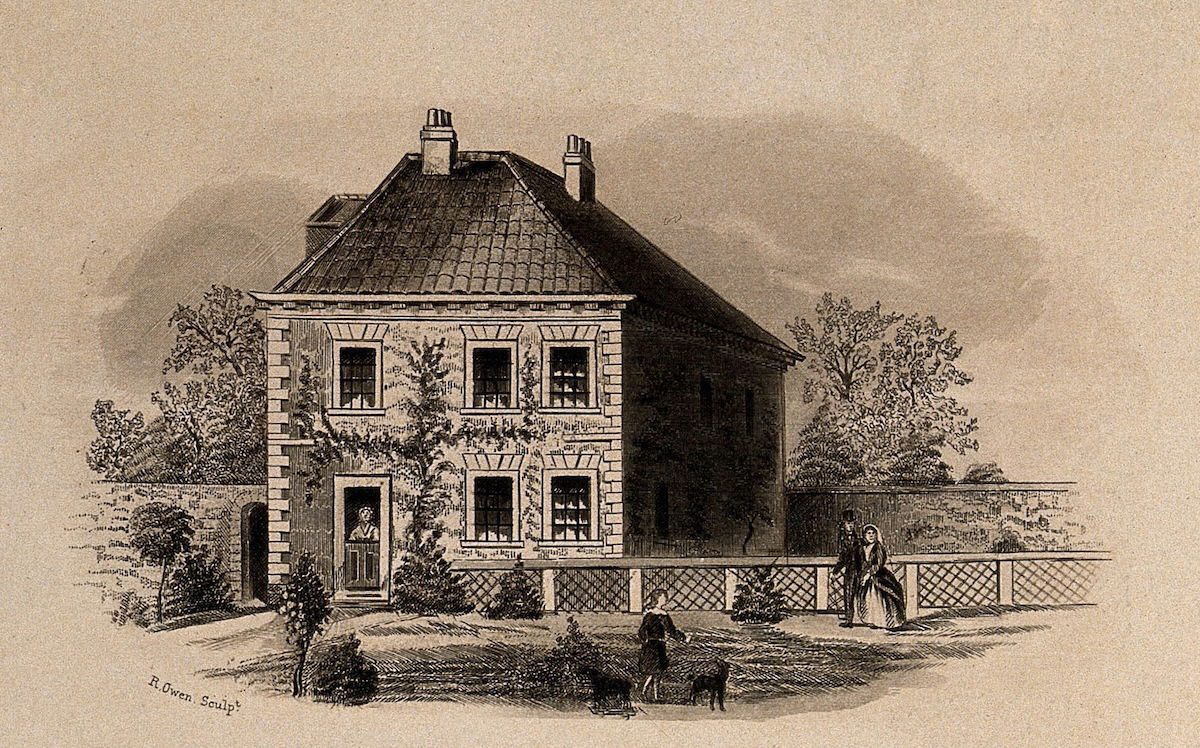 The Epworth Rectory, birthplace of John Wesley, etching by R. Owen, c. 1860. Wellcome Collection. Public Domain. The Epworth Rectory, birthplace of John Wesley, etching by R. Owen, c. 1860. Wellcome Collection. Public Domain.