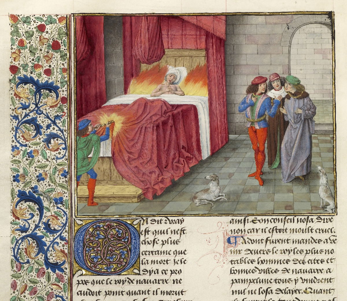 The death of Charles II of Navarre, from Froissart’s Chronicles, 1480-83. Heritage Images/TopFoto.