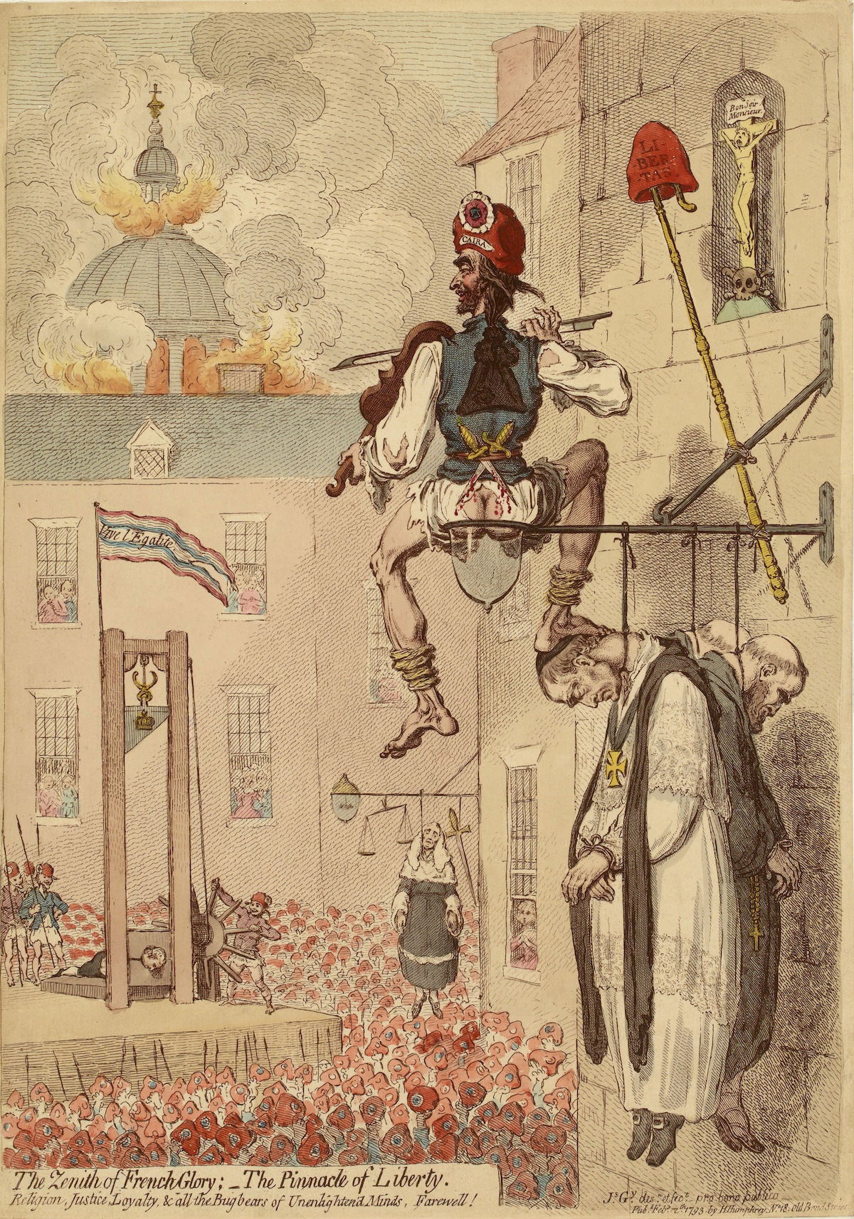 The Zenith of French Glory; The Pinnacle of Liberty, James Gillray, 1793. Musée Carnavalet, Histoire de Paris. Public Domain.