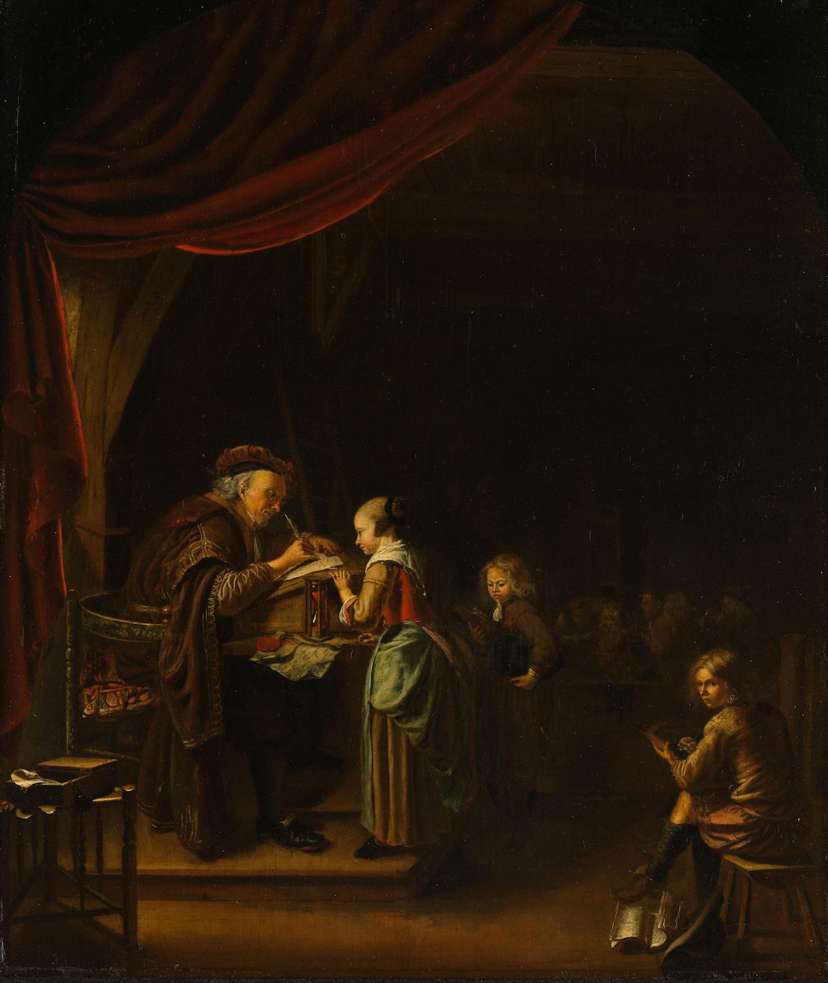 The Schoolmaster, copy after Jan Adriaensz. van Staveren, c.1650-1750. Rijksmuseum. Public Domain.