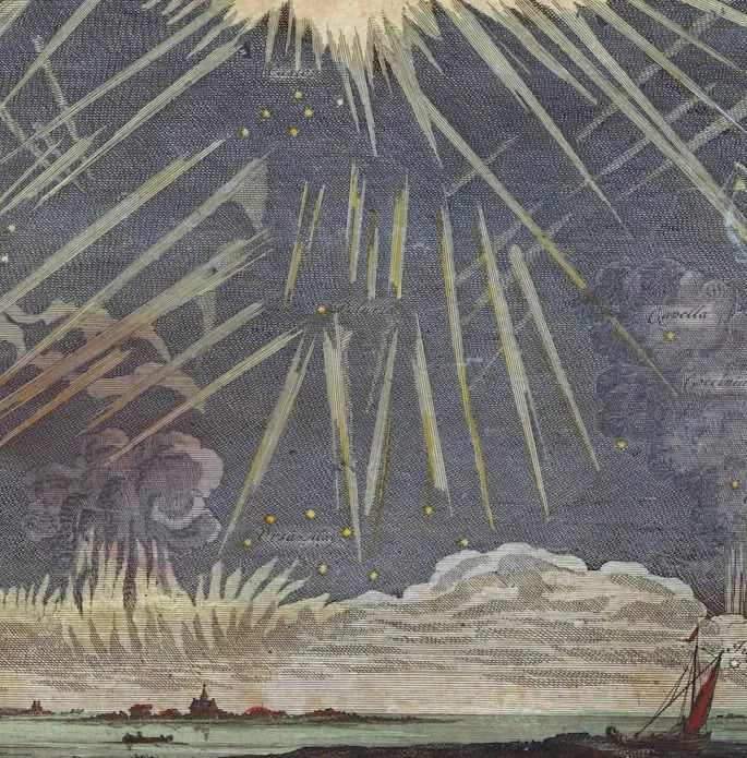 Celestial phenomena observed on 16 November 1729, by Conrado Zumbach de Croesvelt, early 18th century. Rijksmuseum. Public Domain.