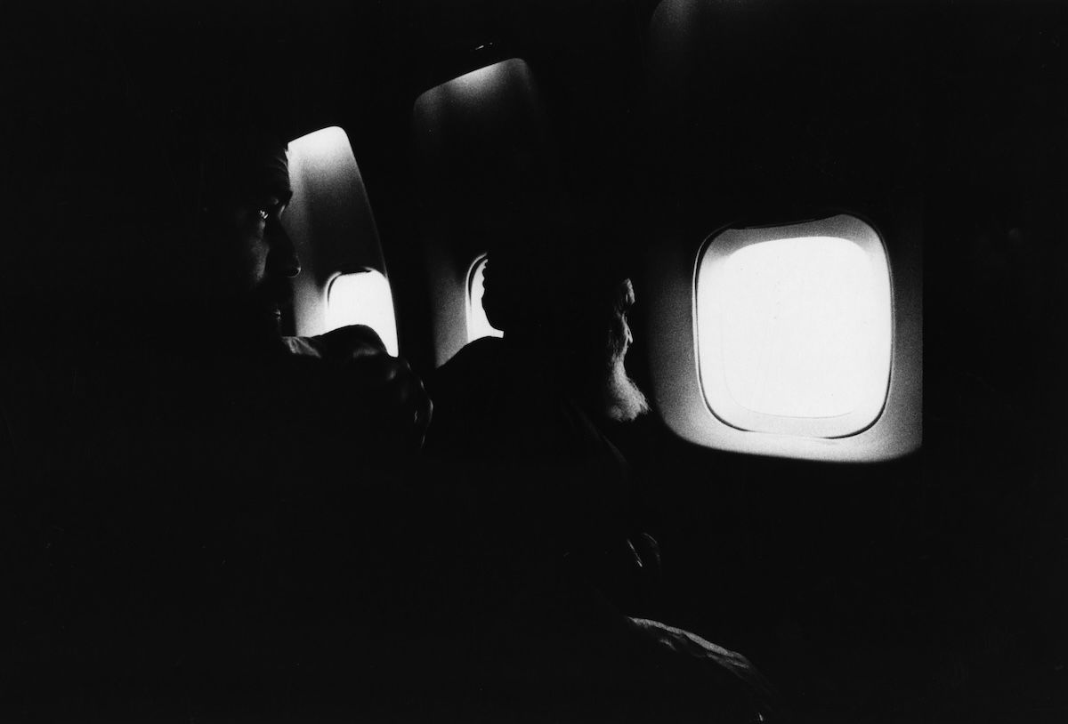 Ayatollah Khomeini on his way to Tehran, February 1979. Library of Congress. Public Domain.