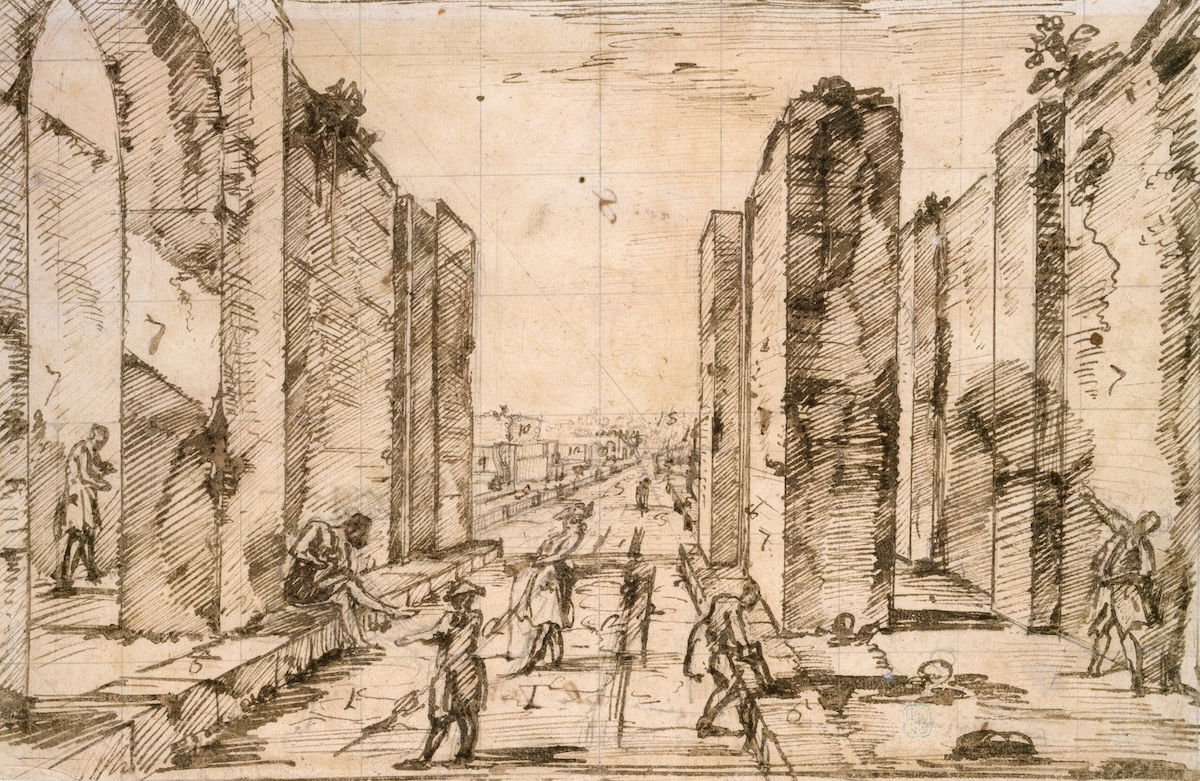 View through the Herculaneum Gate, Pompeii, Giovanni Battista Piranesi, 1778. Metropolitan Museum of Art. Public Domain.