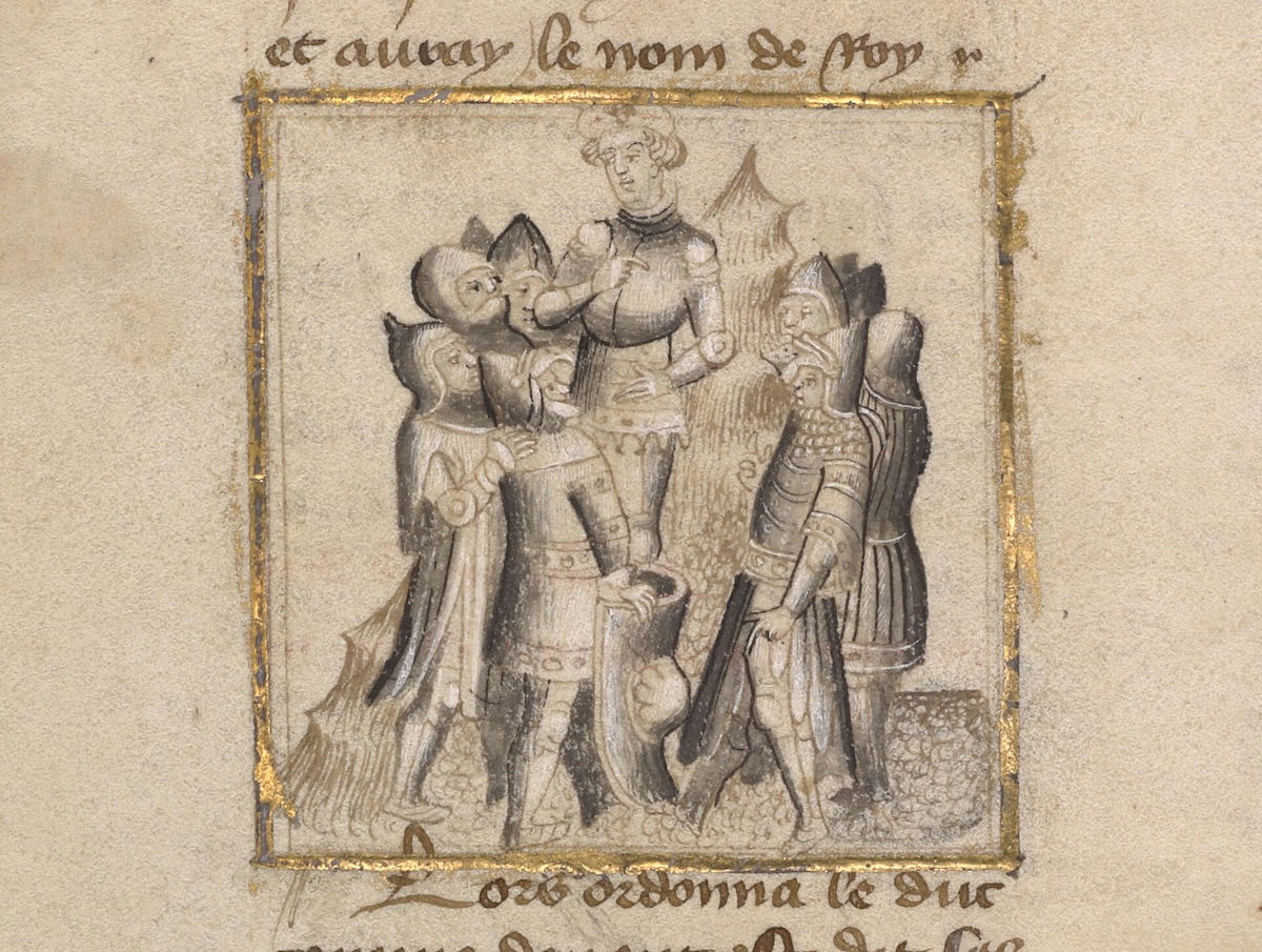 Preparations before the Battle of Hastings, Chronique de Normandie, c1400-15. J. Paul Getty Museum, Los Angeles. Public Domain.