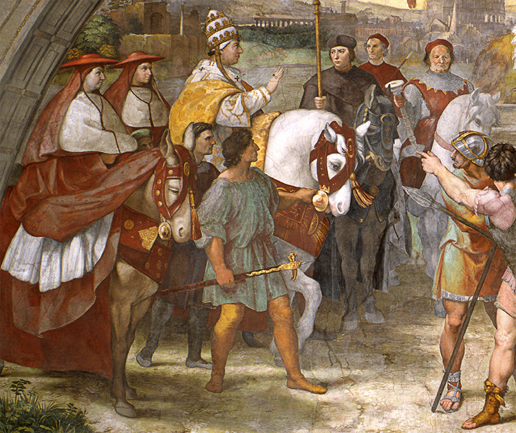 Section from The Meeting of Leo the Great and Attila, Raphael, 1514.