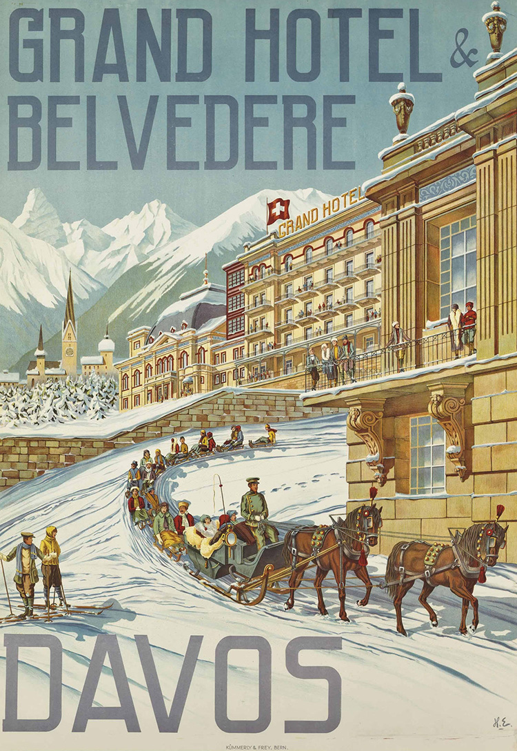 Hans Eggimann's poster for Hotel Belvedere, Davos, 1905.