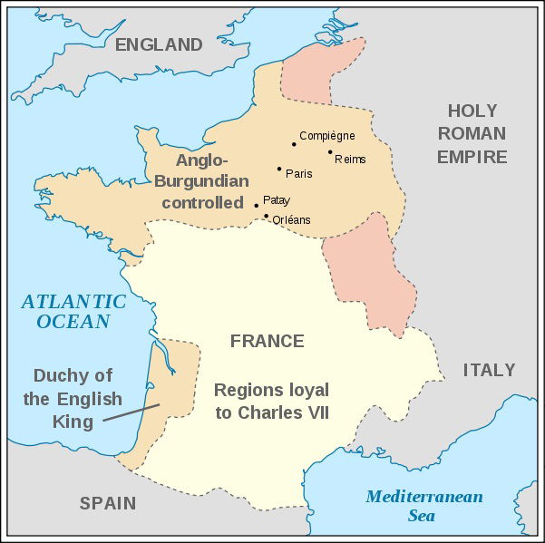 Map of France in 1435