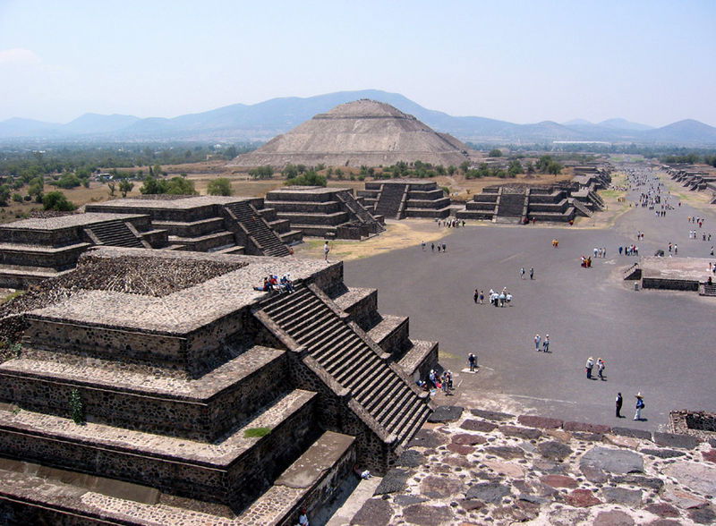 The Pyramid of the Sun and the Street of the Dead at Teotihuacan