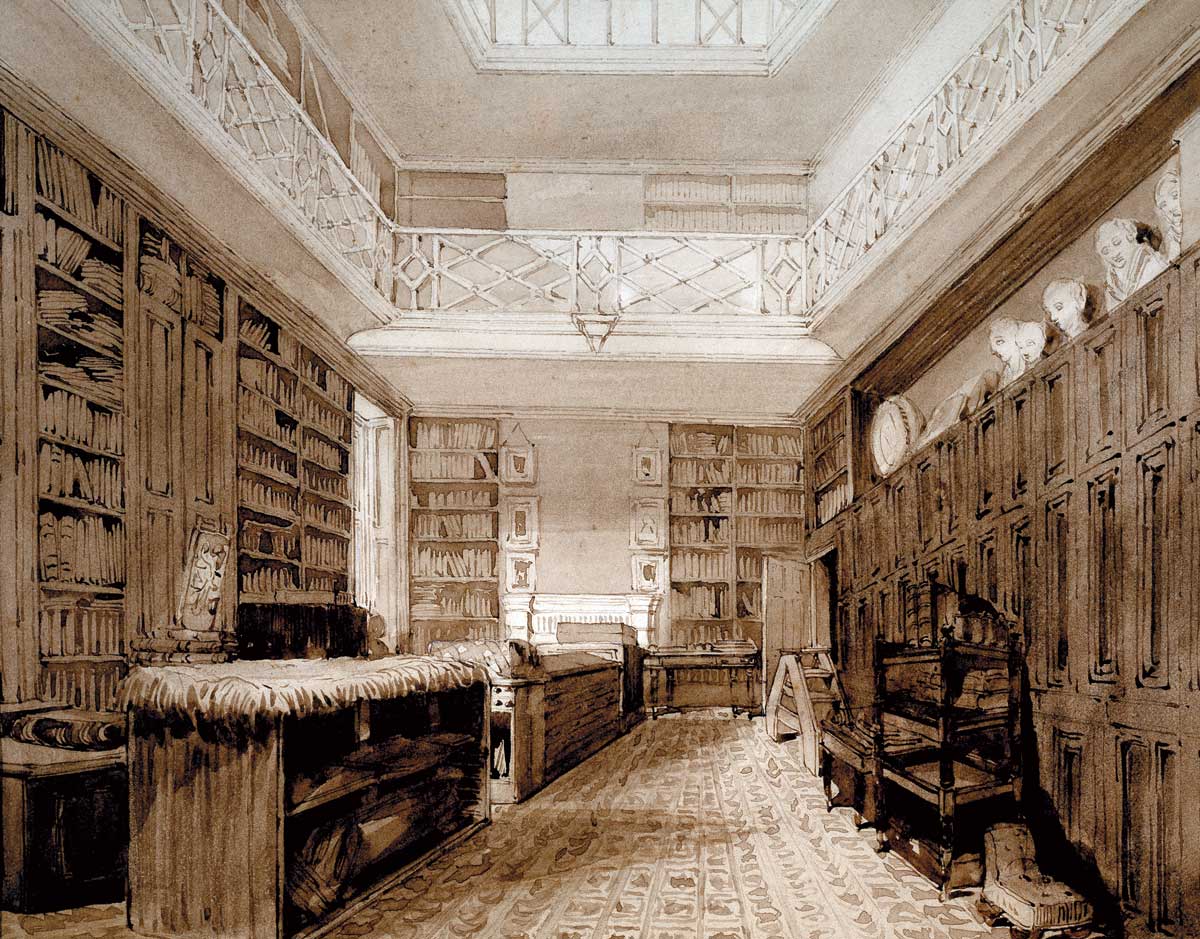 Library of  Sir Joseph Banks,  32 Soho Square, London, late 18th century © Bridgeman Images. 