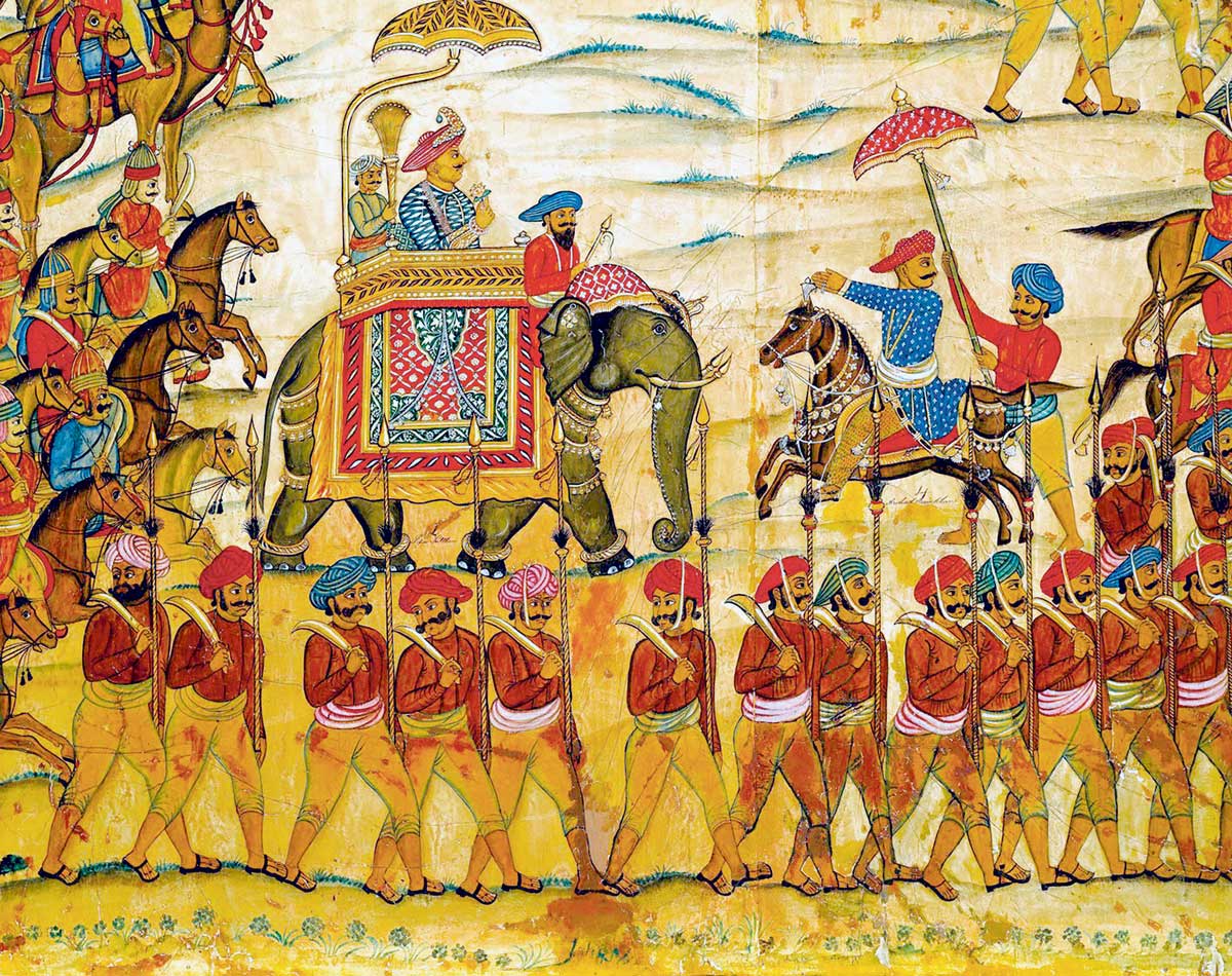 Tipu Sultan and his entourage, from The Battle of Pollilur (detail), c.1784 © Bridgeman Images.