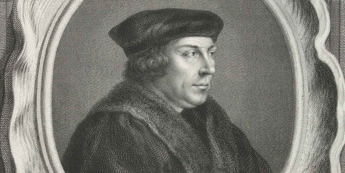 Portrait of Thomas Cromwell (detail), by Jacob Houbraken after Hans Holbein (II), 1737-39. Rijksmuseum.