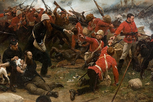 Detail of a painting depicting the Battle of Rorke's Drift