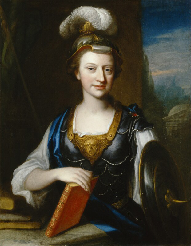 Elizabeth Carter as Minerva, by John Fayram, c.1735-41 © National Portrait Gallery, London