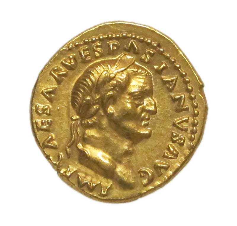 Gold aureus of Vespasian A.D. 70. Metropolitan Museum of Art.