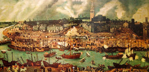 View of Seville in the 16th century by Alonso Sanchez Coello