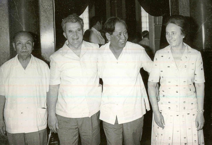 Le Duan and Trường Chinh with Nicolae and Elena Ceaușescu, May 1978.