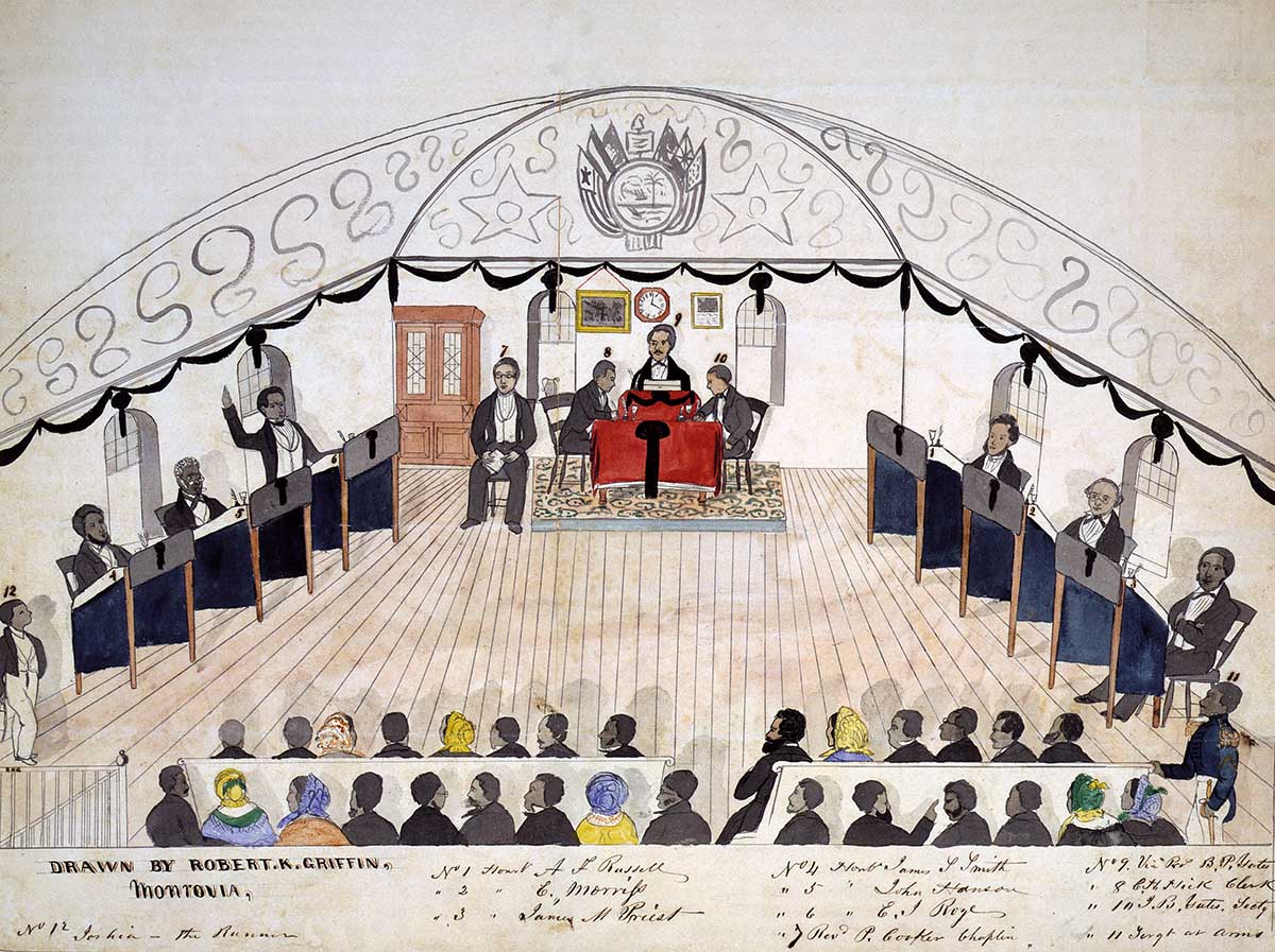 The Liberian senate,  by Robert K. Griffin, 1856 © UIG/Getty Images.