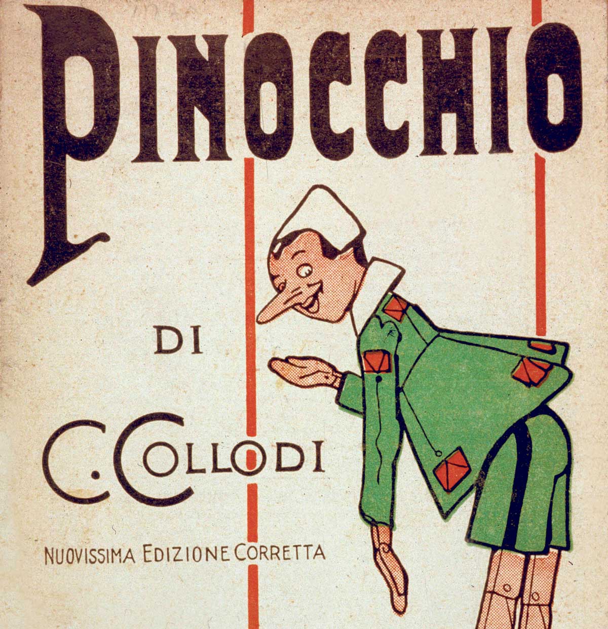 Cover of Pinocchio, by Carlo Collodi, illustration by Attilio Mussino, 1934 © Bridgeman Images.