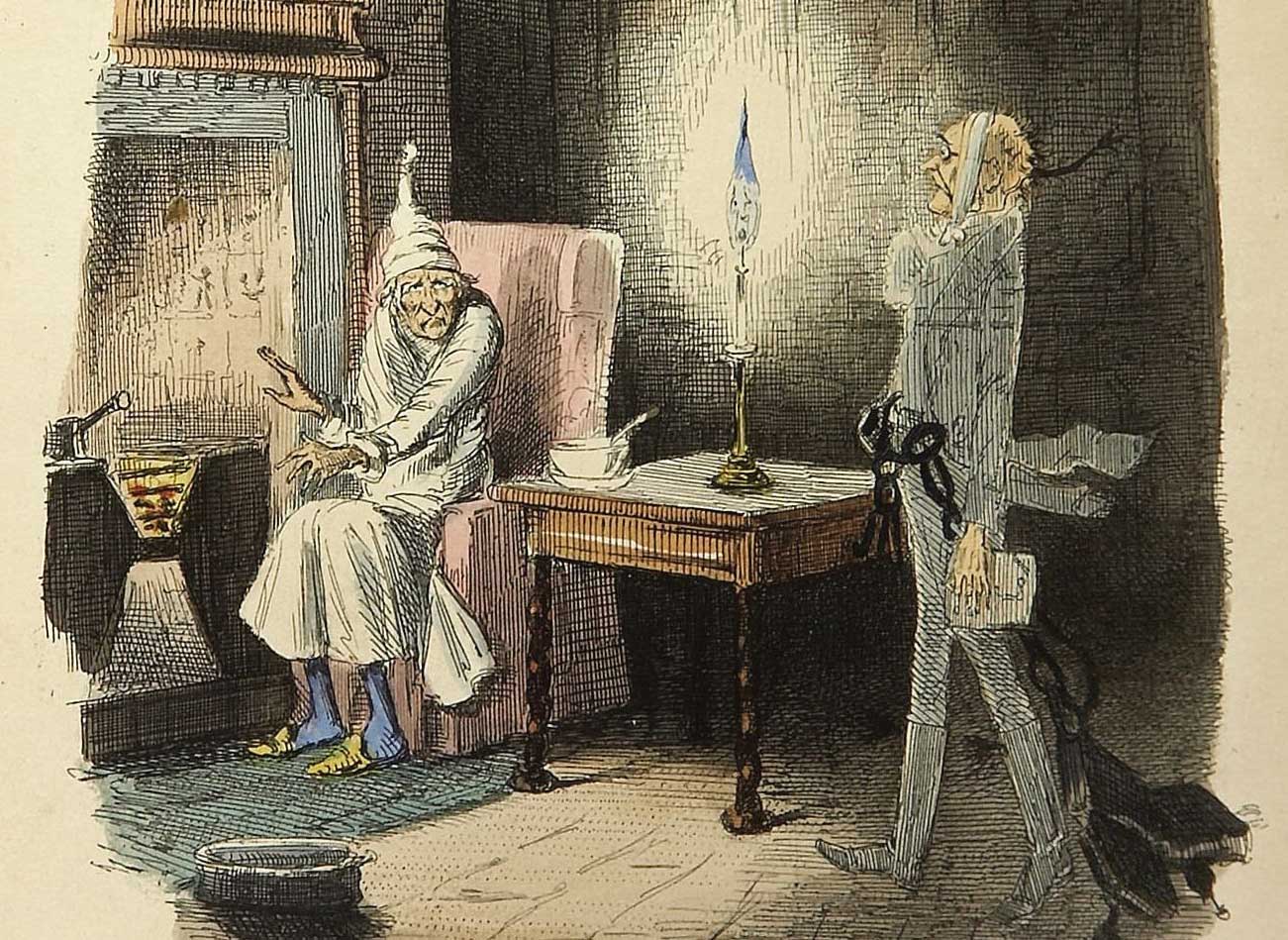 "Marley's Ghost" Original illustration from A Christmas Carol.