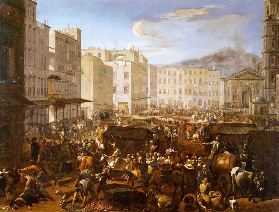 The revolt of Masaniello in the Piazza del Mercato in Naples on 7 July 1648. Wiki Commons.