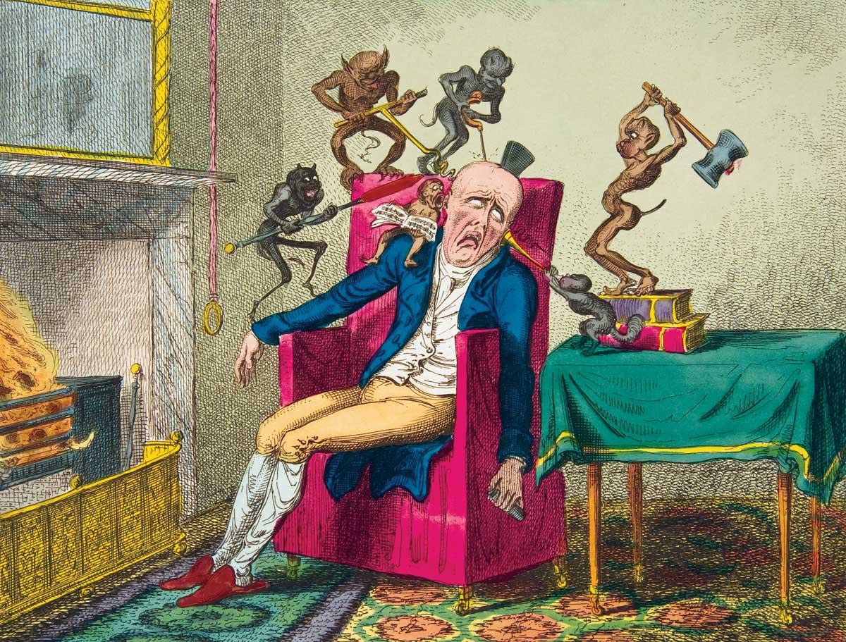 ‘The Head Ache’, by George Cruikshank, 1819 © Metropolitan Museum of Art, New York. .