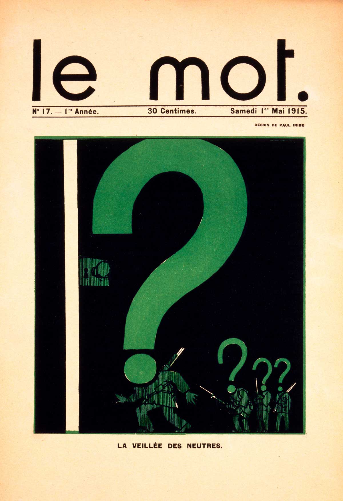 Cover of Le Mot, 1 May 1915, illustration by Paul Iribe. Photo © Bridgeman Images