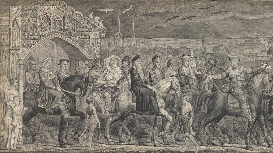 Chaucer's Canterbury Pilgrims (detail), William Blake, c.1810. Yale Center for British Art, Paul Mellon Collection.