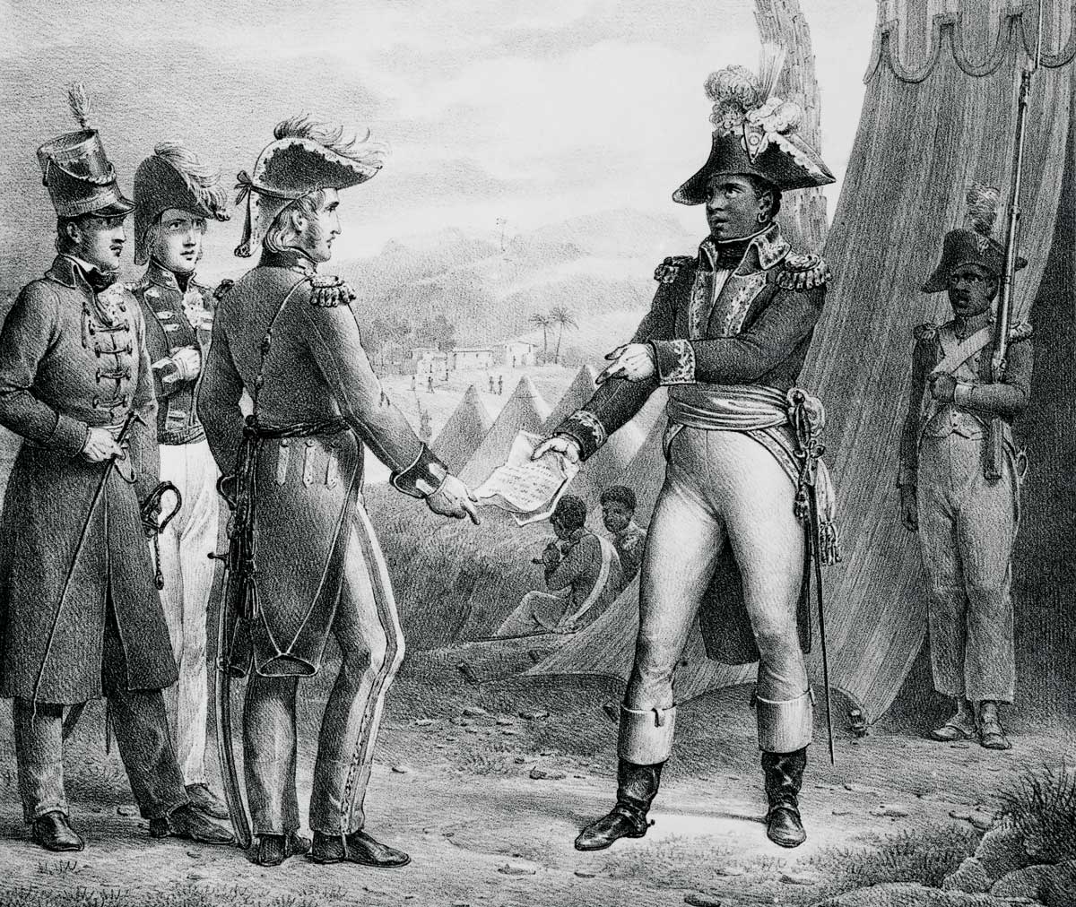Toussaint Louverture meeting invading generals in Haiti © Getty Images.