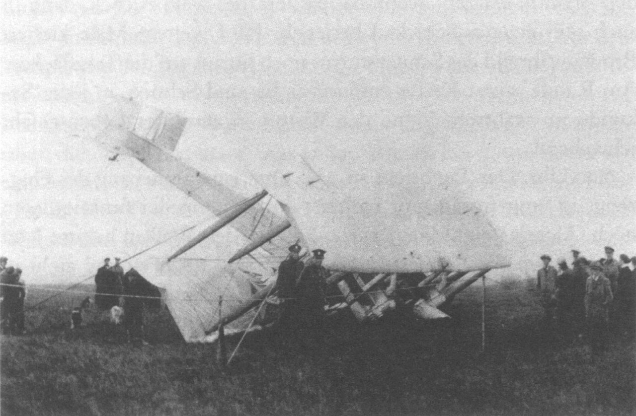 Alcock and Brown landing in Ireland 1919.