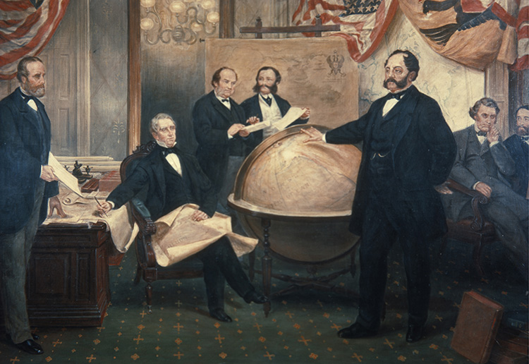 The Alaskan Treaty, 1867 by Emanuel Gottlieb Leutze, 19th century. © Bridgeman Images