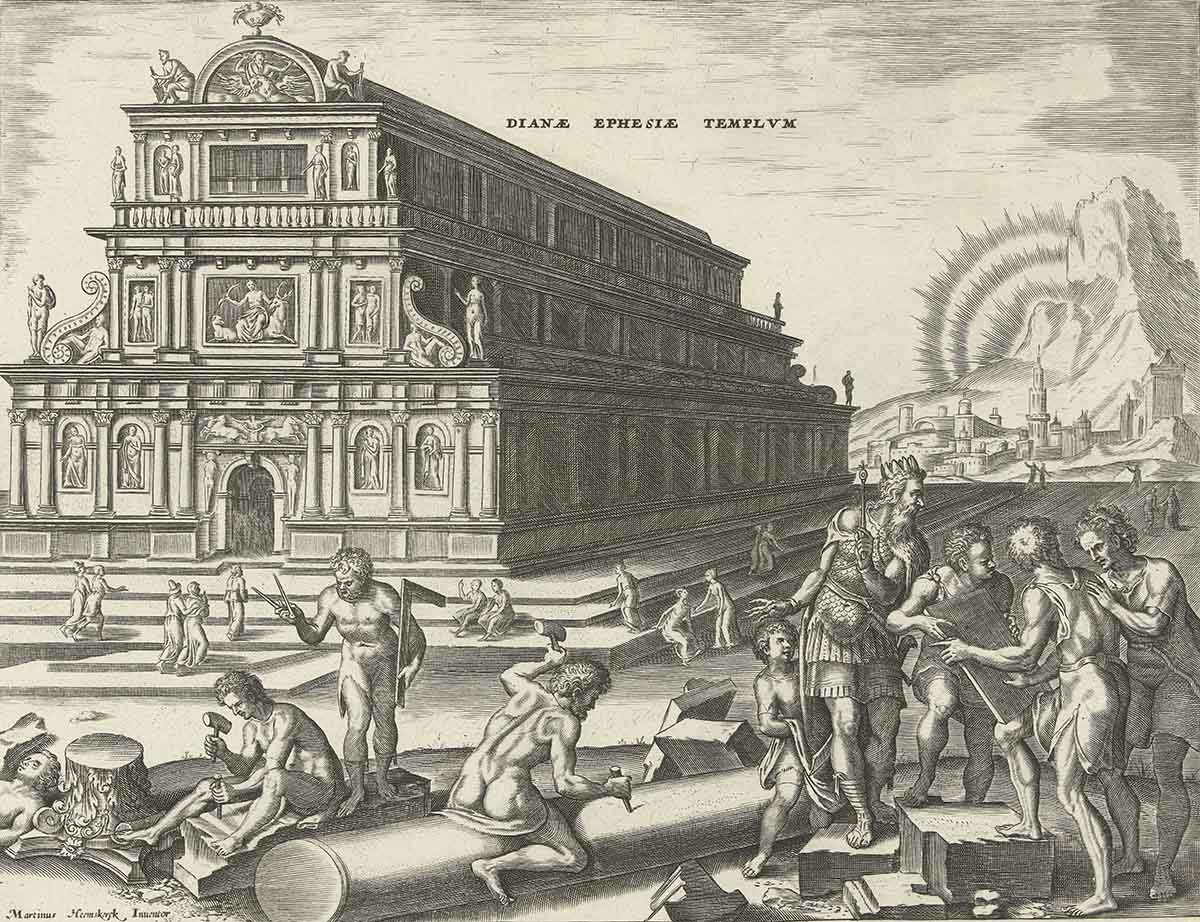 A Renaissance imagining of the Temple. Tempel van Diana te Efeze, Philips Galle, after Maarten van Heemskerck, 1581 - 1633. Rijksmuseum.