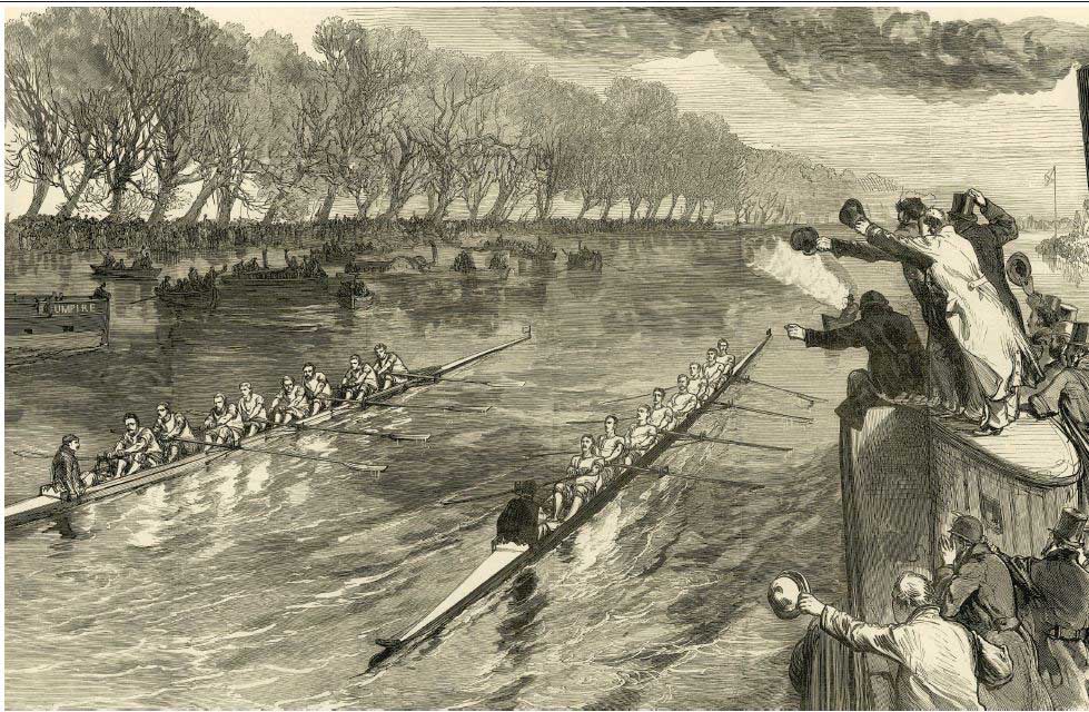 The Boat Race, 1877. Wiki Commons.